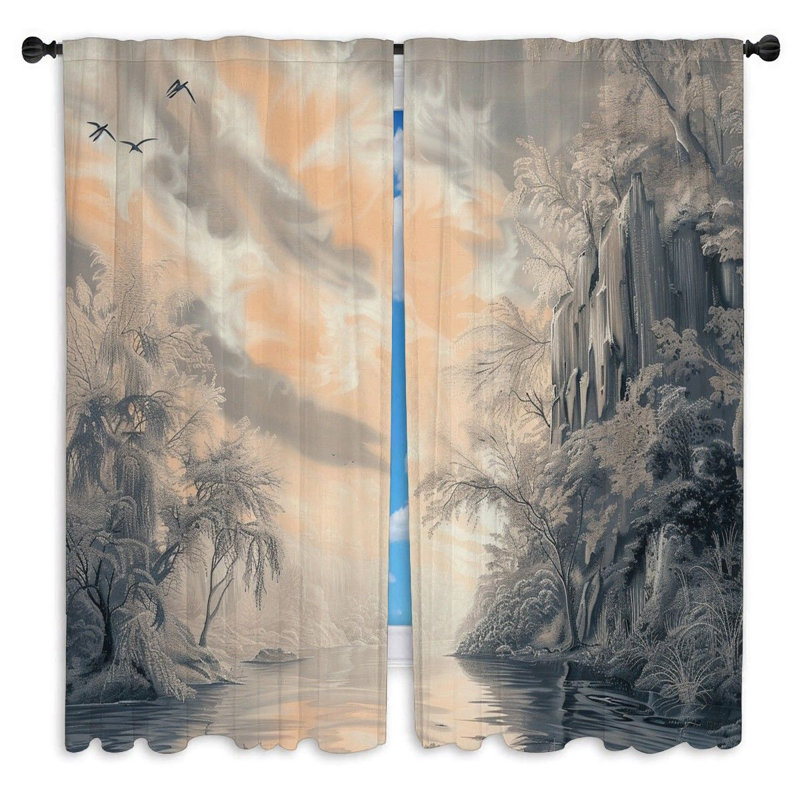 Paire de rideaux obscurcissant en polyester Jemy, L 40 po x L 52 po
