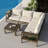 4 Pieces Outdoor Acacia Wood Sofa Set, Woven Mesh Armrests, L-Shaped Patio Furniture Sofa Set With Coffee Table, Outdoor Conversation Set With Beige Cushions And Side Table
