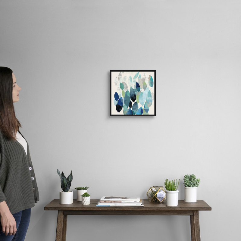 Leaf Mural I - reproduction d'art sur toile, H 14 po x l 14 po x P 1,75 po, Cadre noir
