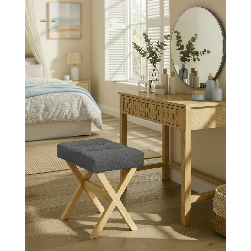 42cm Wide Cube Ottoman, Grey
