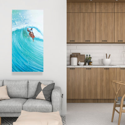 Surfer in the Middle of the Wave - Sports Canvas Home Decor