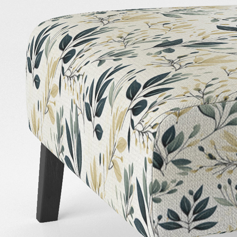 Fauteuil de chambre rembourré scandinave Modern Greenery