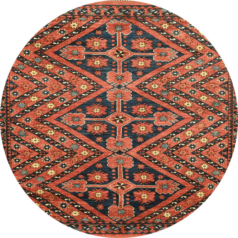Abstract Indoor Rug, Round 5'