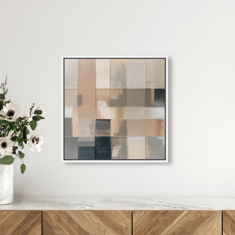 Boxed in Ebony I Canvas Abstract Print by Oliver Gal, Black Frame, 12 x 12, 17"H x 17"W, White Frame