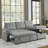 Sleeper Sofa Bed, Reversible Sectional Couch With Storage Chaise And Side Storage Bag