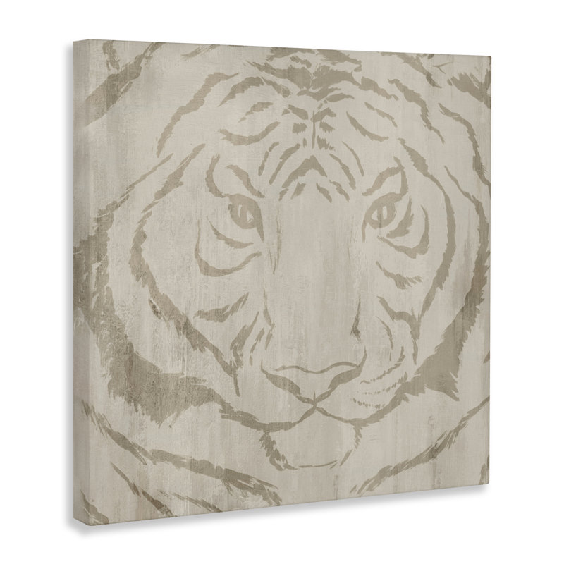 Neutre tigre majestueux, design par Hannah Dawson, H 17 po x l 17 po