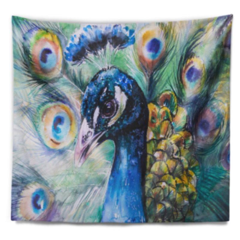 Magnifique tapisserie abstraite peacock, H 50 po x l 60 po