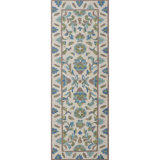 Lugano Hand-Tufted Wool Loop Pile Indoor Rug Traditional Bordered Cream/Blue/Green
