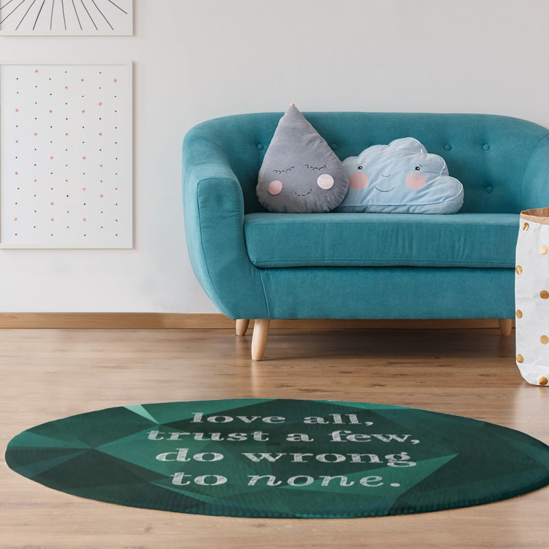 Tapis en simili-pierre-faux-mauvais guillemets, Rond 5 pi
