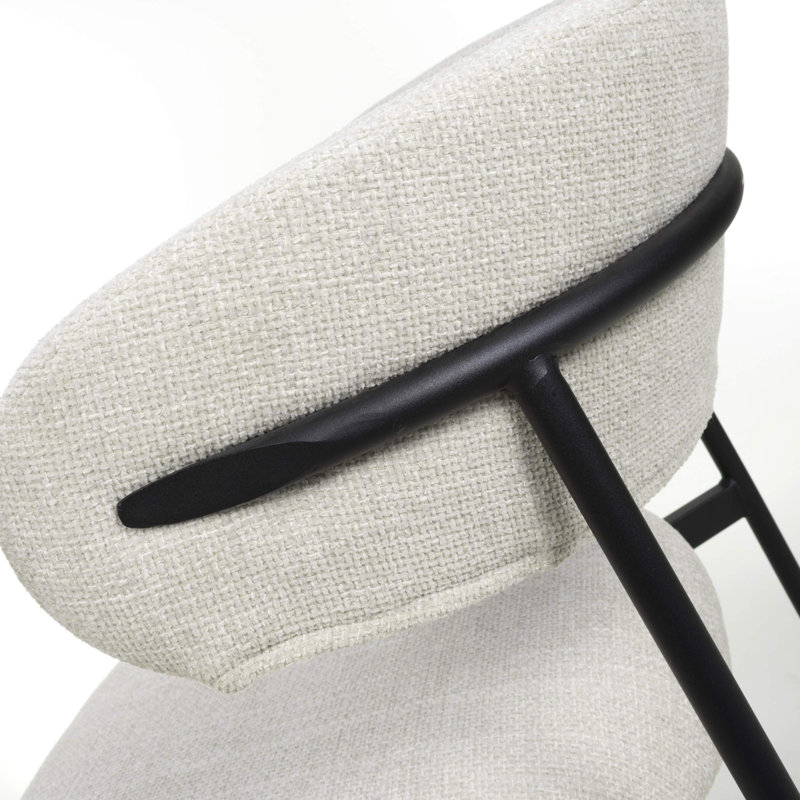 Ananias Upholstered Metal Side Chair in Beige