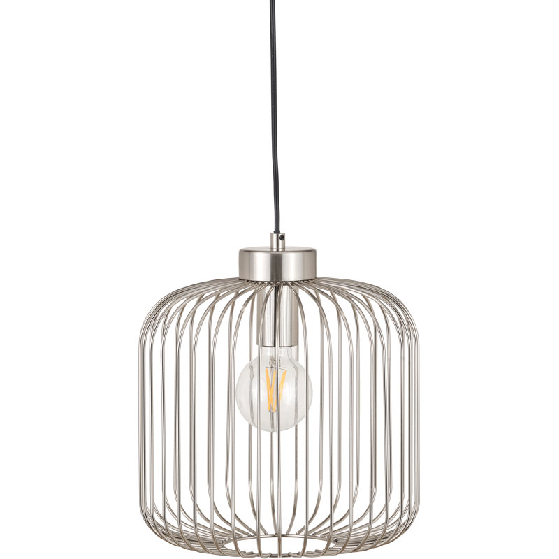 Dania 1 - Light Brushed Silver Caged Pendant