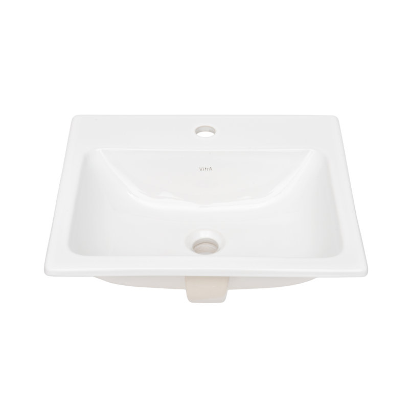 Cheviot Products 17.75'' Gloss White Vitreous China Rectangular Bathroom Sink with Overflow