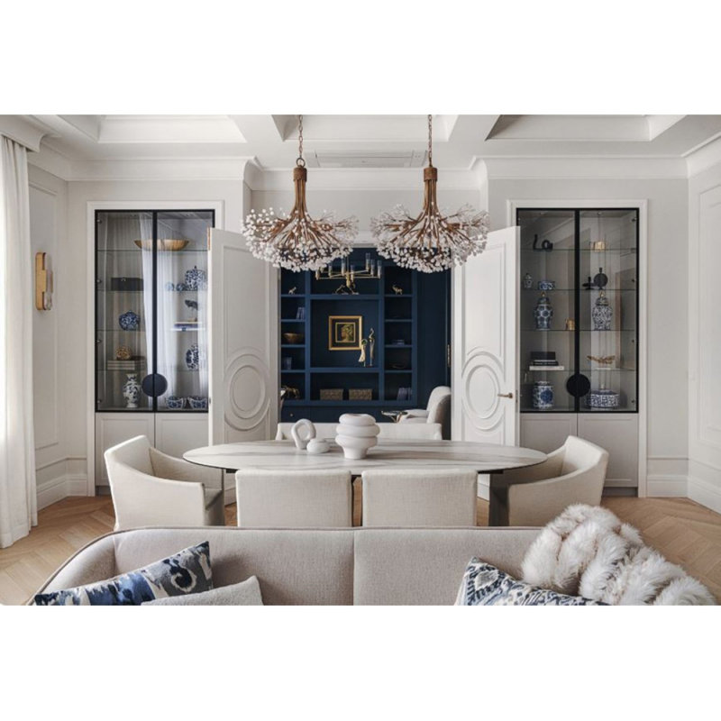 Lustre clair classique / traditionnel, H 20 po x l 20 po x P 20 po, Ambre, Bronze antique