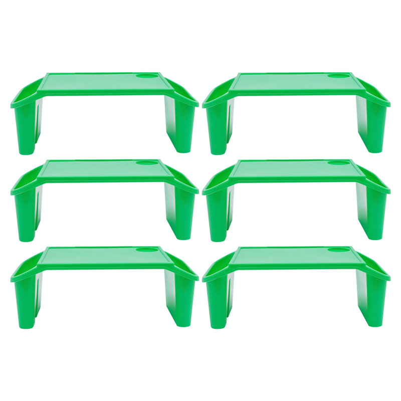 Ensemble de 6 plateaux de télévision modernes pour enfants, bureau léger en plastique pour les tout-petits qui mangent et dessinent, aucun assemblage requis