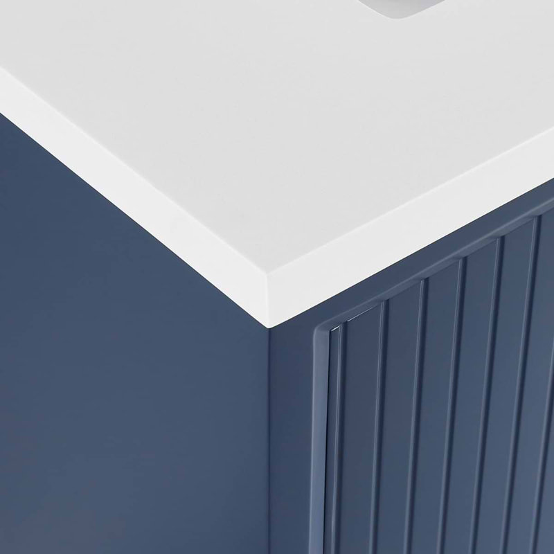 Bungalow 24" Freestanding Standard Single Bathroom Vanity with Top, Gold/Navy Blue