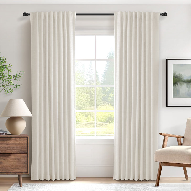 Isio 52" W 100% Blackout Curtain Panel, Thermal Insulated Rod Pocket, Beige, 52" W x 102" L
