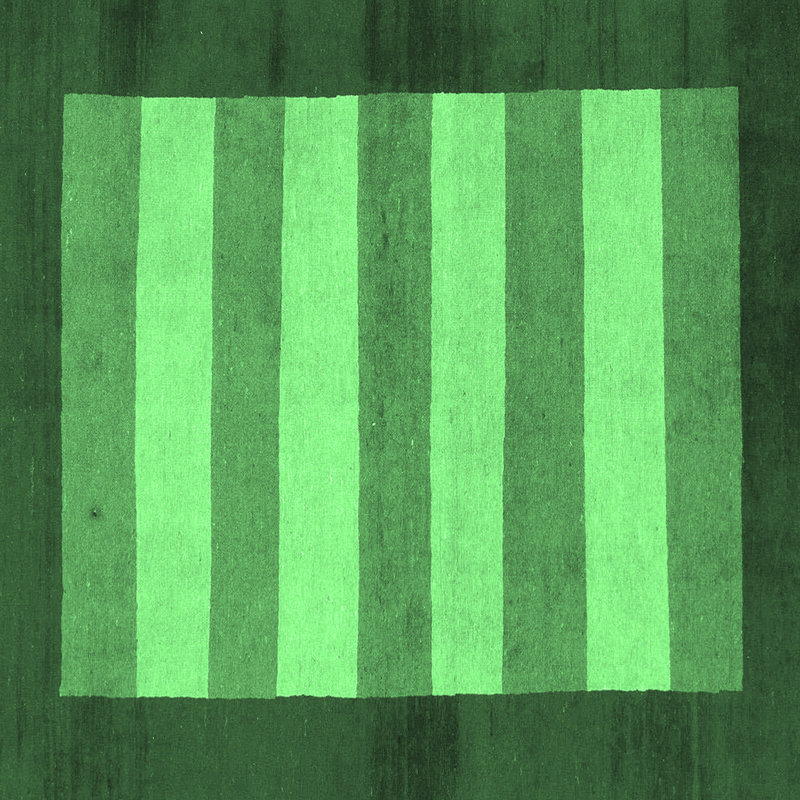 Washable Striped Indoor Rug, Square 5'