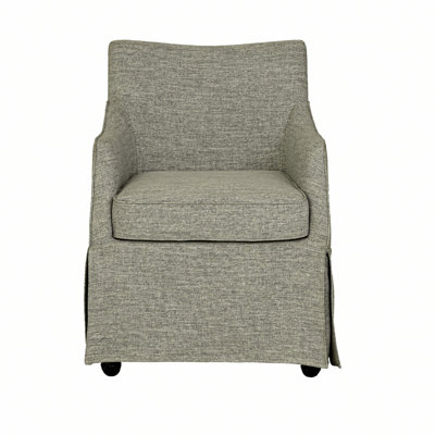 Upholstered Dining Arm Chair With Hidden Casters