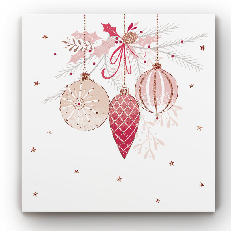 « pretty rose baubles », impression sur toile tendue, H 32 po x l 32 po x P 1 po