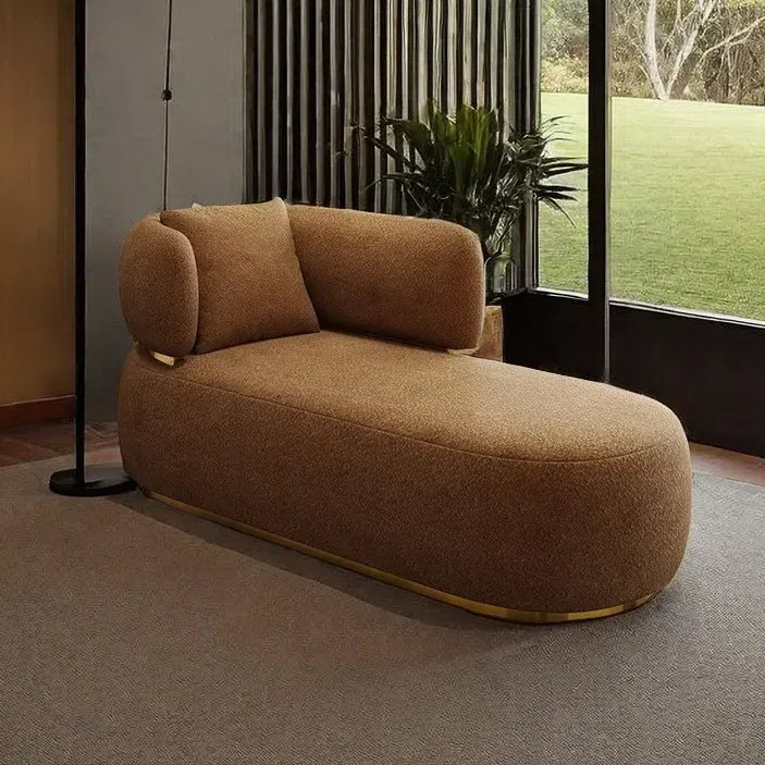 Chaise longue de loisirs élégante et de qualité, Brun, Orienté à gauche (vu de face)
