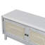 Banc en rotin pour hall d'entrée avec rangement, banc à chaussures rembourré avec portes doubles, banc de rangement pour chaussures en bois-173838257