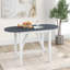 Ensemble de table de salle à manger à hauteur de comptoir en bois 3 pièces avec 2 chaises rembourrées pour petite place-130825034-130825037-130825035-130825030