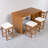 5 - Piece Acacia Wood Outdoor Patio Bar Set,  Bar Height Table & 4 Stools with Cushions