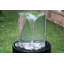 Fontaine d'extérieur 20 x 20 x 19,5 po en ciment épais noir avec lumière