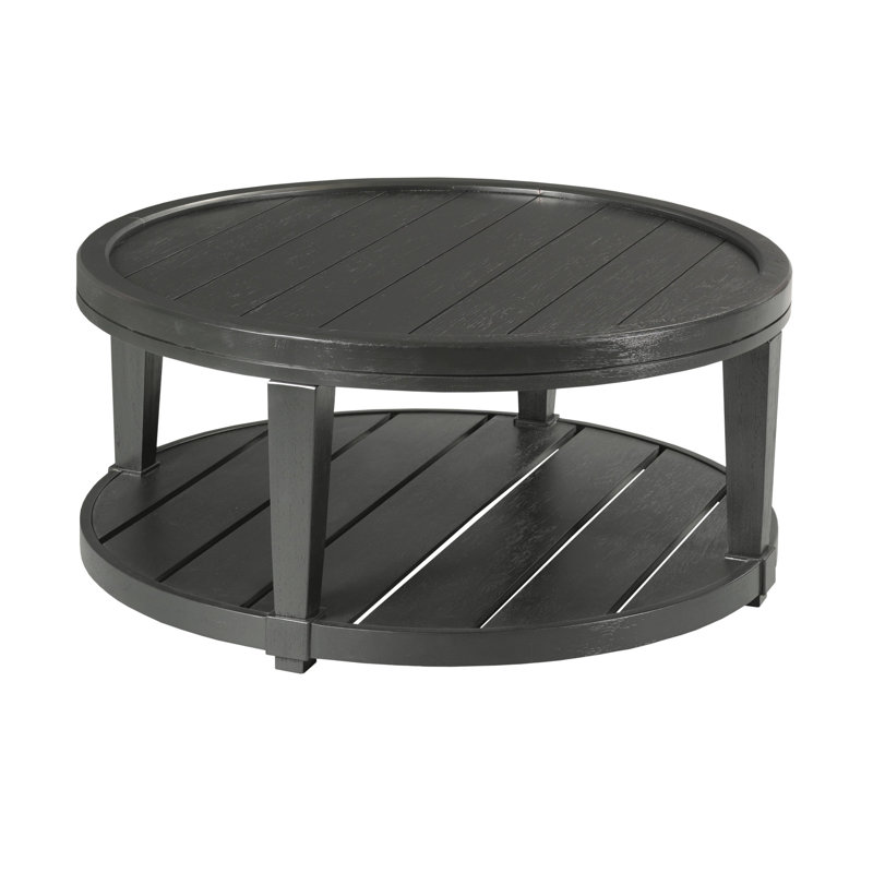 Table basse ronde (roulettes) ébène