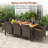 8-Person PE Wicker Patio Dining Set with Acacia Wood Tabletop -1013516642