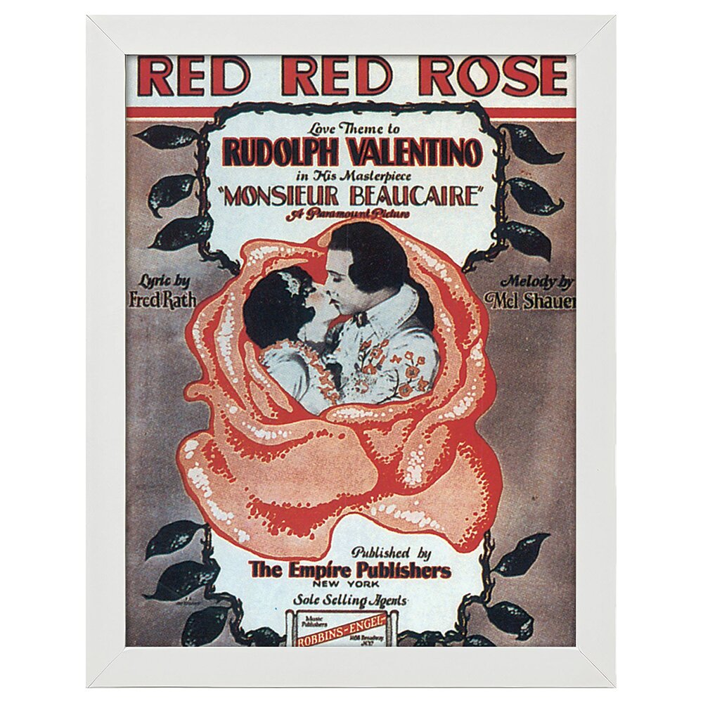 Leinwandbild Vintage Music Cover Red Red Rose