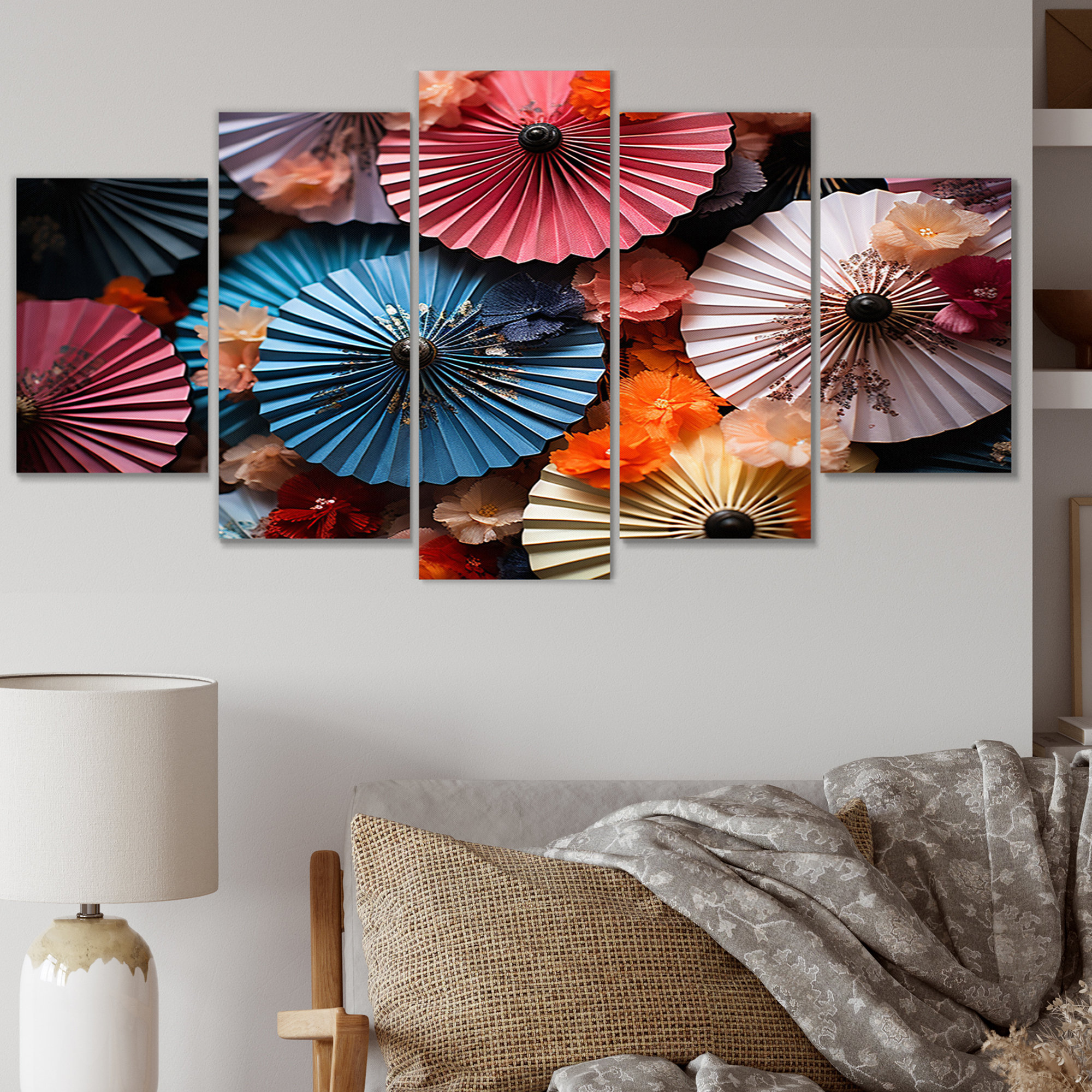 Latitude Run® Japon Art Kimonos And Fans III Japanese Wall Art Living