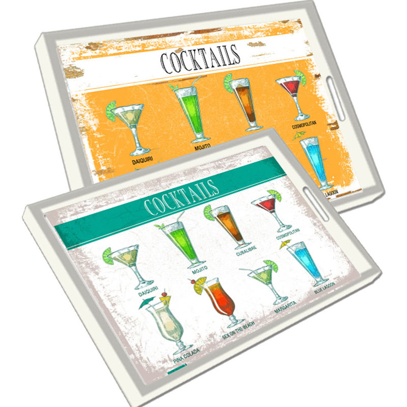 Plateau de service graphique cocktail Gardunio