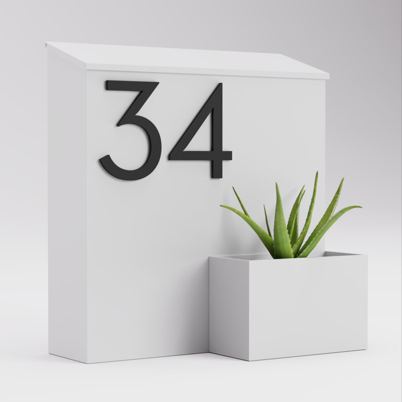 Greetings Wall Mounted Steel Mailbox, Black, White, Yes