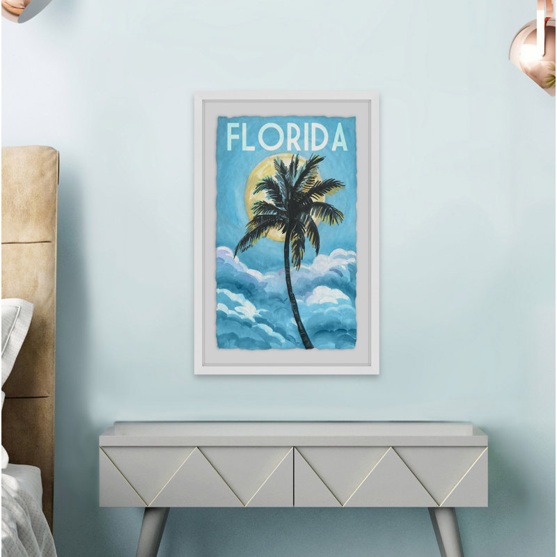 Blue Florida - Single Picture Frame Painting, 30 cm H x 20 cm W x 4 cm D