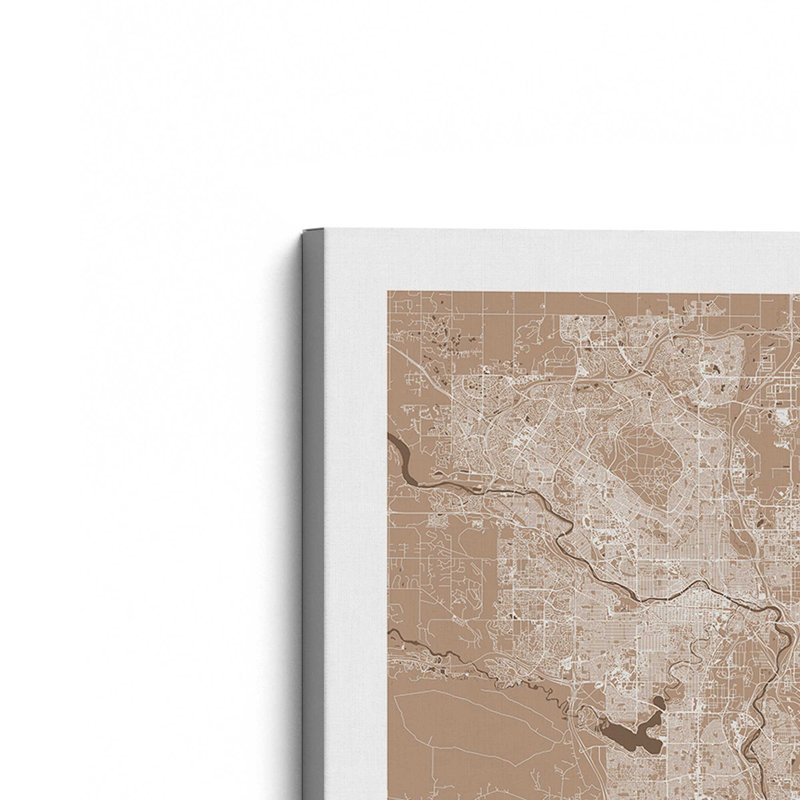 Calgary Street Map, reproduction d'art sur toile, 8 po x 12 po, Toile tendue