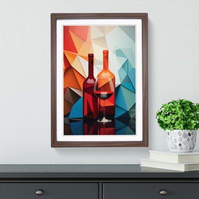 Wine Geometric Art - Framed Print