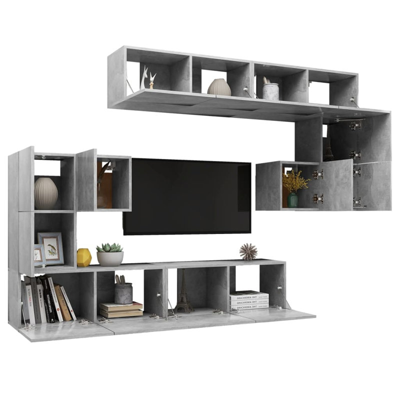 Azayah Unfinished Entertainment Centre for TVs up to 32", Concrete Grey