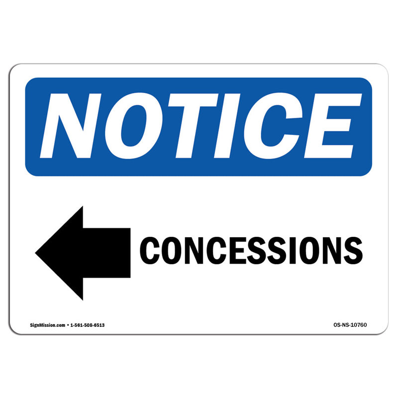 Concessions [Left Arrow] Sign