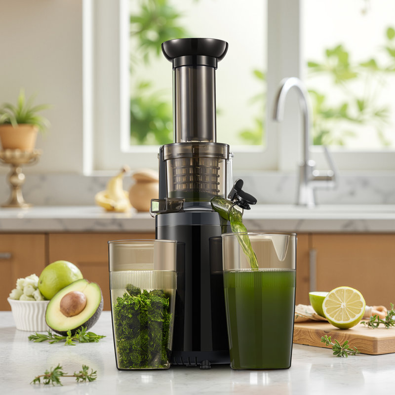 Compact Masticating Slow Juicer - Cold Press Technology for Maximum Nutrients, Easy to Clean & Assemble (Black), Black