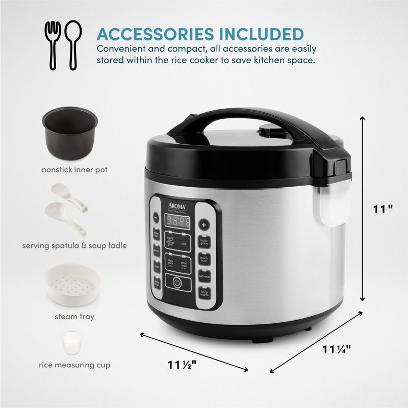 20-Cup Stainless Steel Digital Rice Cooker and Steamer