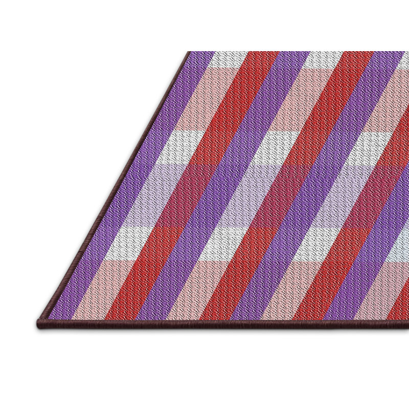 Tapis rose à motif écossais Kinnison, Rectangle 5 pi x 7 pi