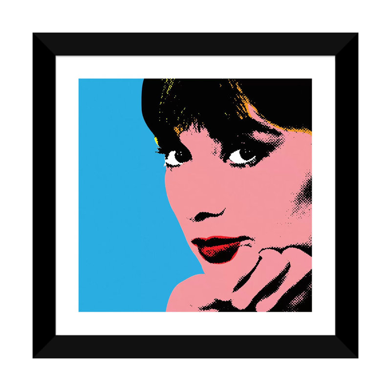« Audrey Hepburn DOTS » par radio Days-impression d’art graphique, Blanc, H 16 po x l 16 po x p 1 po, Papier encadré noir