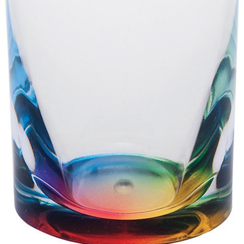 Ensemble de quatre flûtes géométriques en acrylique à arc-en-ciel