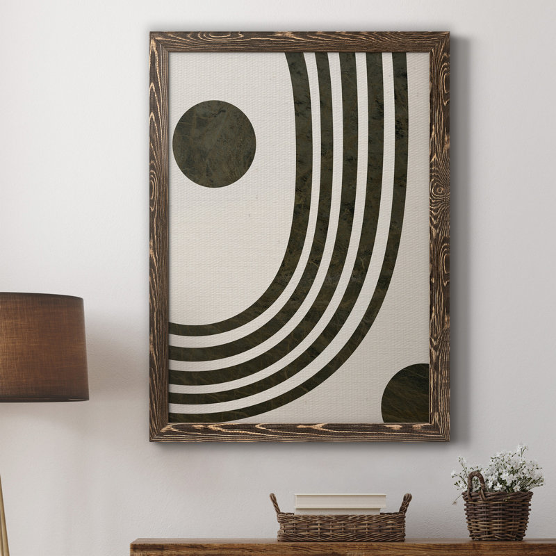 «Tubular Abstract I», peinture sur toile encadrée, Noyer, H 31,5 po x l 23,5 po x P 1,5 po