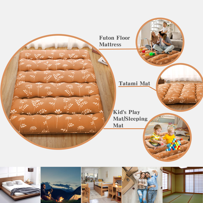 Matelas futon japonais, Rouge, Lit double
