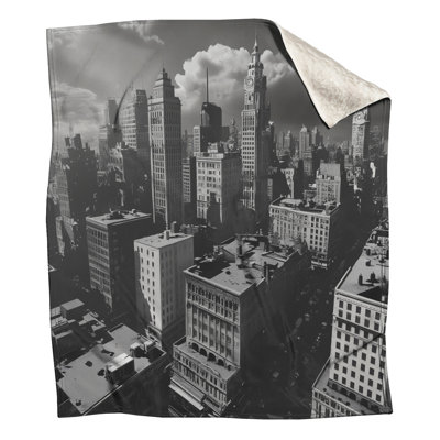 Black White Cityscape Blankets