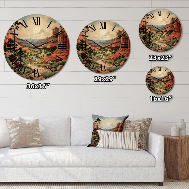 Horloge murale en bois massif Myron, Moyenne
