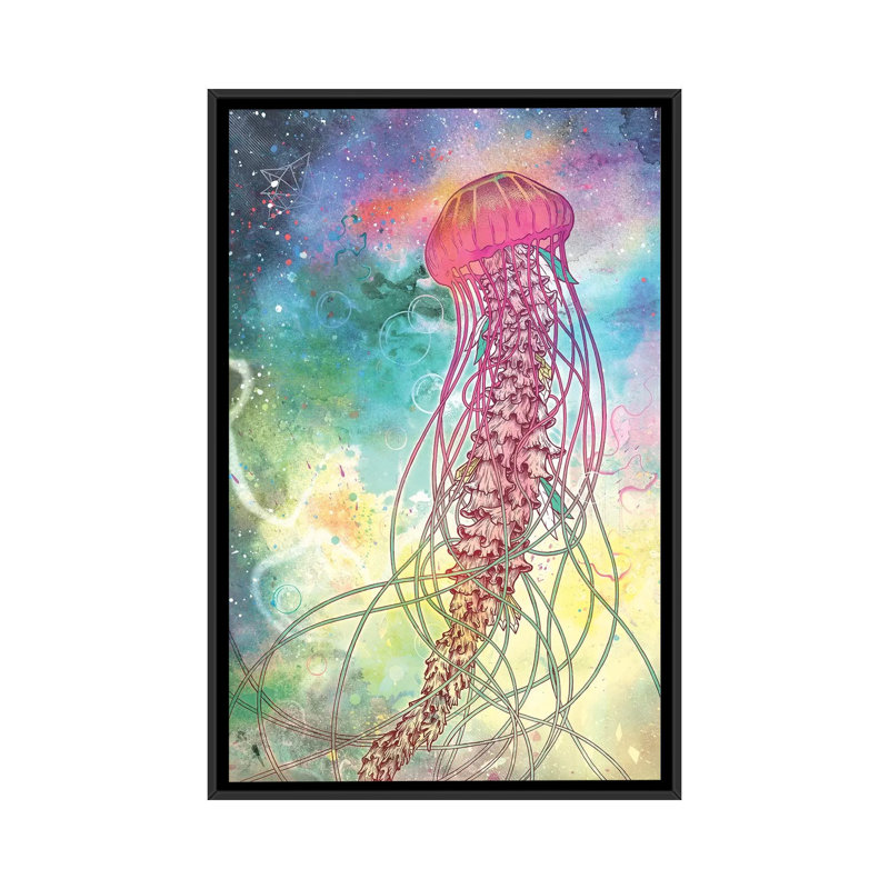 « space gelée », impression sur toile, H 26 po x l 18 po x P 1,5 po, Toile avec cadre noir, Pas de tapis