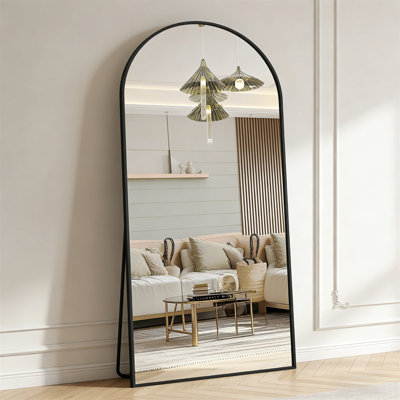Arch Full-Length Mirror Freestanding Floor Mirror, Modern Standing Mirror With Stand, Aluminum Alloy Wall-Mounted Mirror For Be